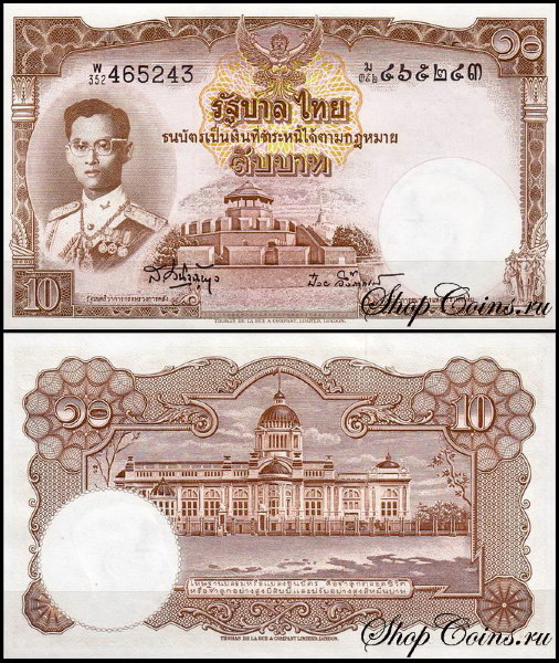 Таиланд 10 бат 1953 (UNC Pick 76)