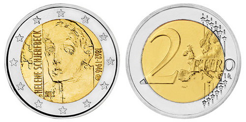 Финляндия, 2 евро 2012 (UNC) 150 лет со дня рождения Хелены Шерфбек