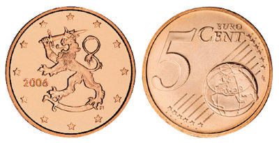 Финляндия, 5 центов 2006 (UNC, медь)