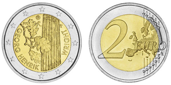 Финляндия, 2 евро 2016 (UNC) 100 лет со дня рождения Георга Хенрика фон Вригта
