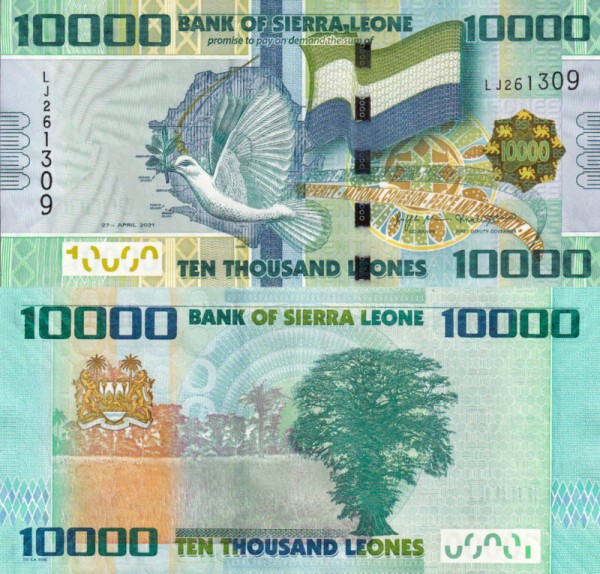 Сьерра Леоне 10000 леоне 2021 (UNC Pick 33)