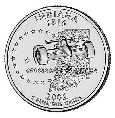 США, 25 центов 2002 год, Indiana