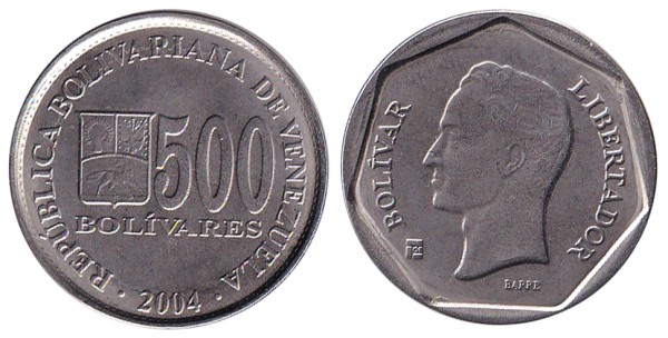 Венесуэла 500 боливар 2004 год