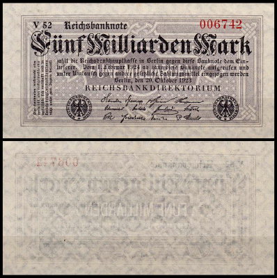 Германия 5.000.000.000 марок 1923 UNC P.123a Вариант 2