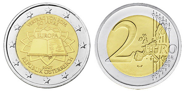 Австрия, 2 евро 2007 год, Римский договор о создании ЕС