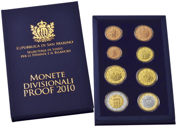 Сан Марино, Набор монет 2010 года, ПРУФ