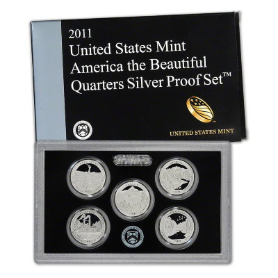 США, Набор монет «Национальные парки» 2011 год, ПРУФ, серебро