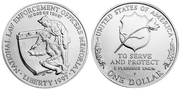 США, 1 доллар 1997 год, Мемориал чиновников Осуществления Государственного права