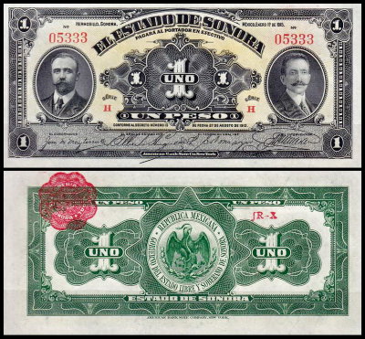Мексика 1 песо 1915 (UNC Pick S1071)