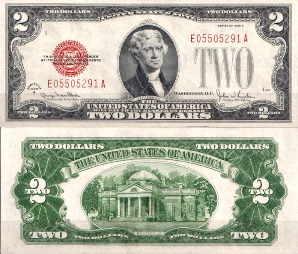 США 2 доллара 1928 (UNC Pick 378g)