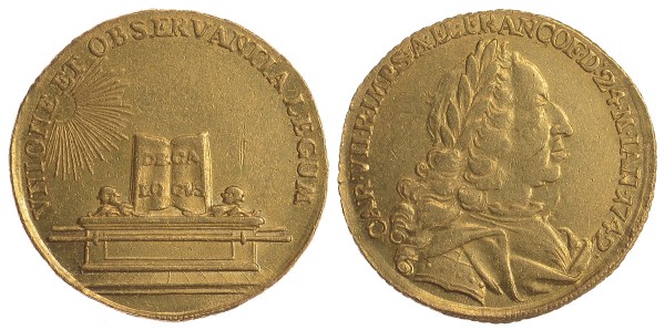 Франкфурт 2 дуката 1742 коронация Карла VII
