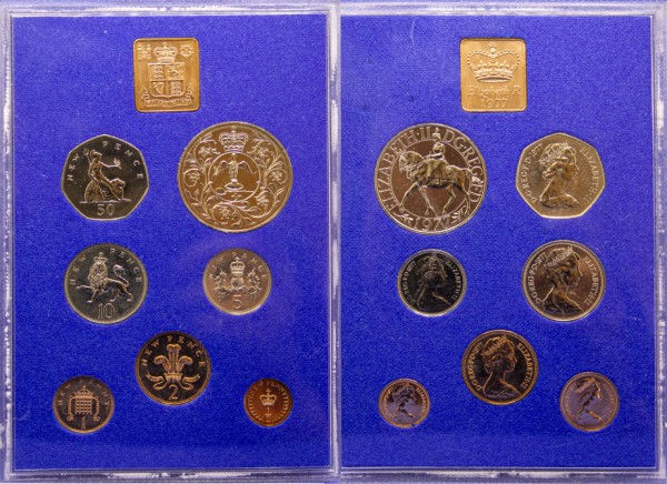 Англия, набор из 7 монет 1977 год