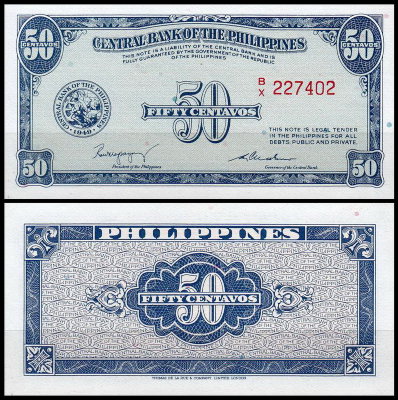 Филиппины 50 сентаво 1949 (UNC Pick 131)