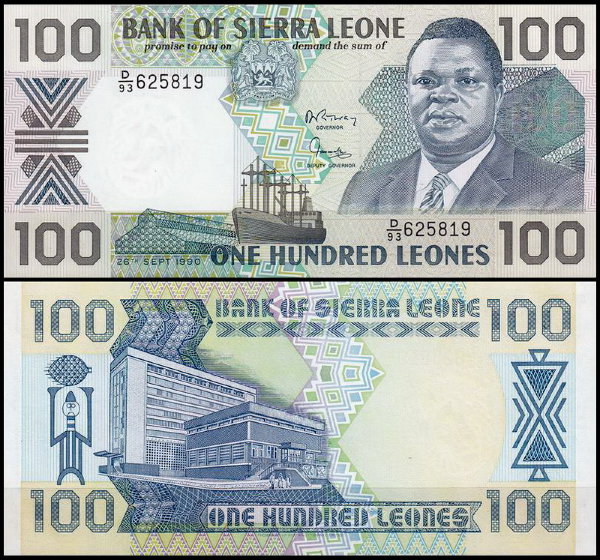 Сьерра Леоне 100 леоне 1988-1990 (UNC Pick 18)