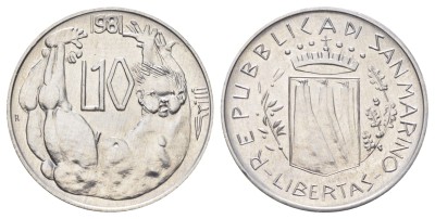 Сан Марино, 10 лир 1981 год