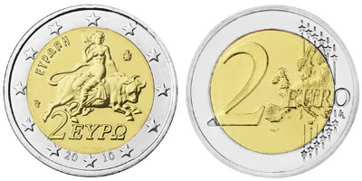 Греция, 2 евро 2011 (UNC, биметалл)