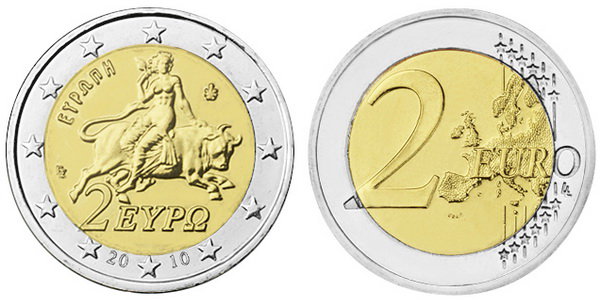 Греция, 2 евро 2011 (UNC, биметалл)