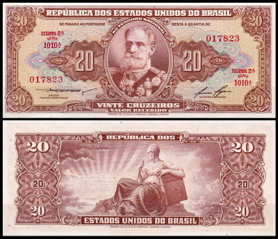 Бразилия 20 крузейро 1955-1961 (UNC Pick 160b) Подпись 6