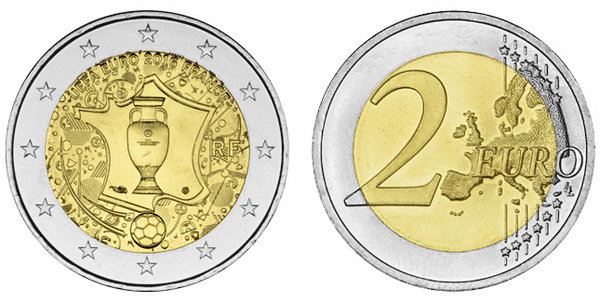 Франция, 2 евро 2016 (UNC) Чемпионат Европы по футболу во Франции