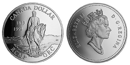 Канада, 1 доллар 1998 год, Королевская конная полиция, ПРУФ