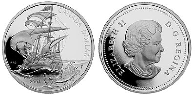 Канада, 1 доллар 2004 год, Первое французское поселение в Америке, ПРУФ