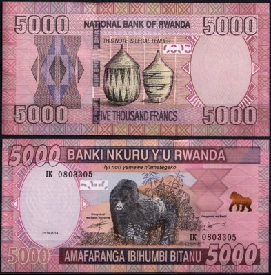 Руанда 5000 франков 2014 (UNC Pick 41)