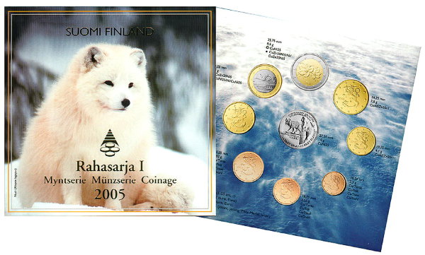 Финляндия, Набор монет 2005 года (буклет) №1