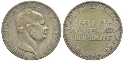 Пруссия 1 талер 1854 Фридрих Вильгельм IV