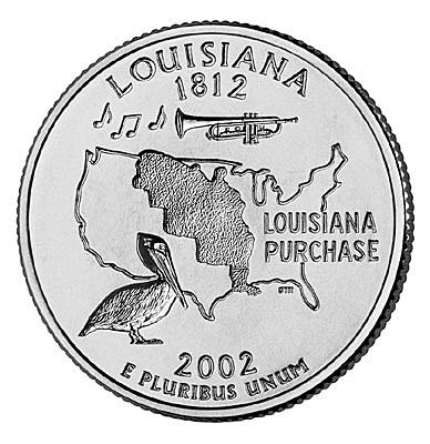 США, 25 центов 2002 год, Louisiana