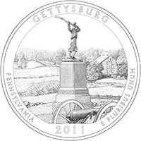 США, 25 центов 2011 год, Национальный парк Геттисберг