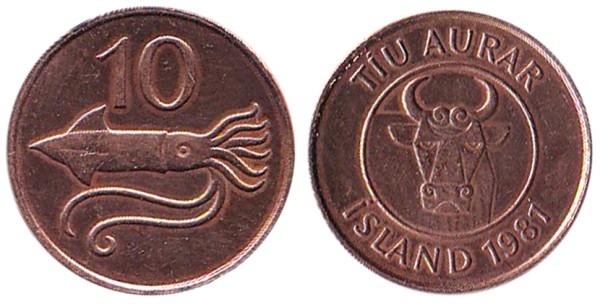 Исландия, 10 аурар 1981 год