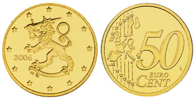 Финляндия, 50 центов 2006 (UNC, латунь)
