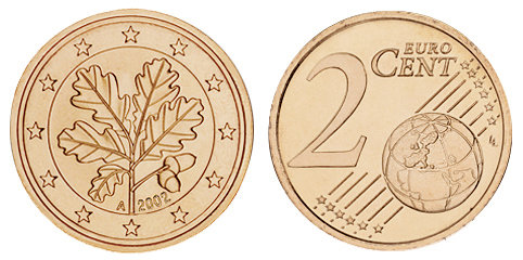 Германия, 2 цента 2002-A (UNC, медь)