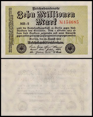 Германия 10.000.000 марок 1923 UNC P.106 Вариант 3