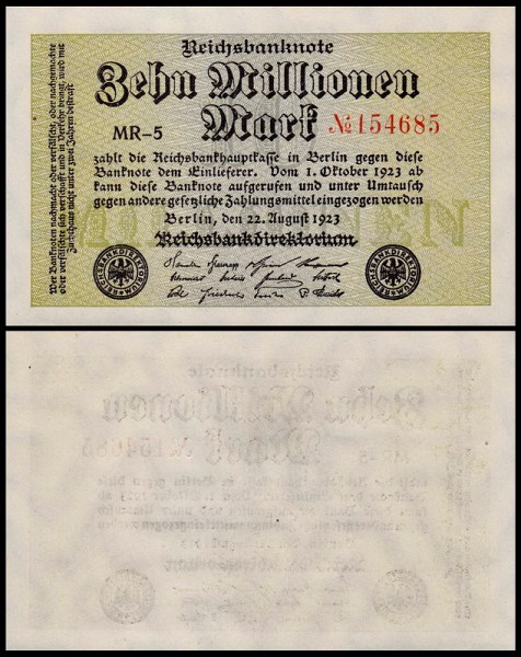 Германия 10.000.000 марок 1923 UNC P.106 Вариант 3