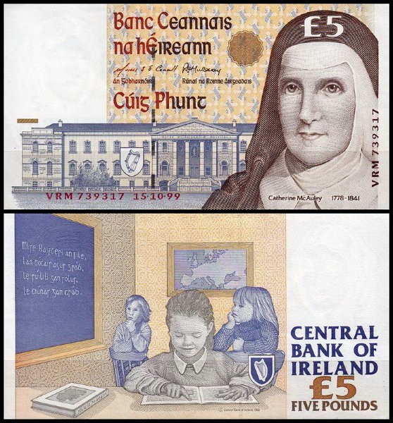 Ирландия 5 фунтов 1994-1999 (AUNC Pick 75)