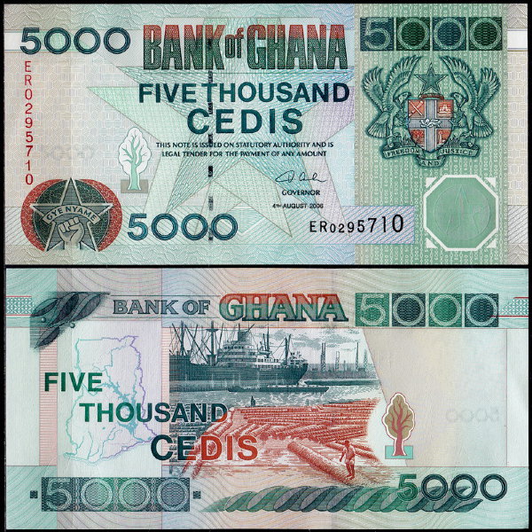 Гана 5000 седи 1996-2006 (UNC Pick 34)