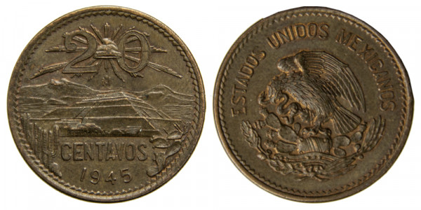 Мексика, 20 сентаво 1945 год
