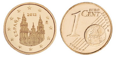 Испания, 1 цент 2012 (UNC, медь)