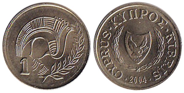 Кипр, 1 цент 2004 год