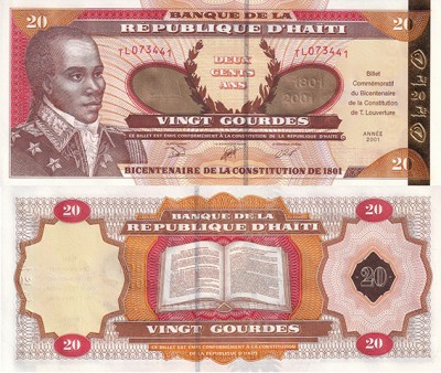 Гаити 20 гурд 2001 (UNC Pick 271) - 200 лет Конституции