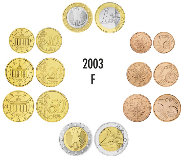 Германия, Набор монет 2003F года (блистер)
