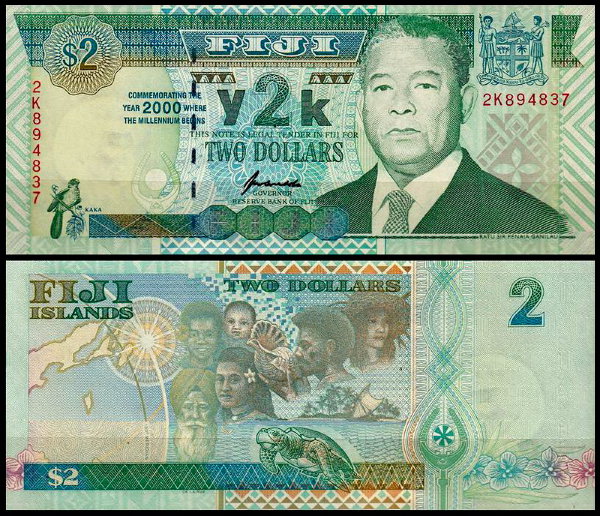 Фиджи 2 доллара 2000 (UNC Pick 102)