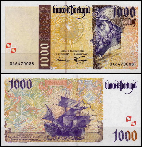 Португалия 1000 эскудо 1996 (UNC Pick 188a)
