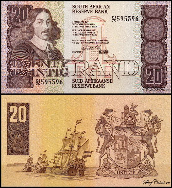 ЮАР 20 рандов 1978-1993 (UNC Pick 121)