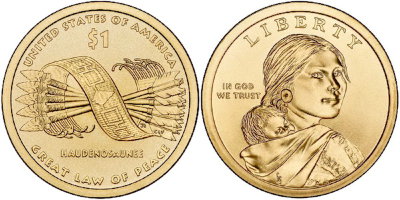 США, 1 доллар 2010 год, Пояс Гайавата