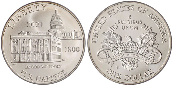 США, 1 доллар 2001 год, Туристический центр Капитолия