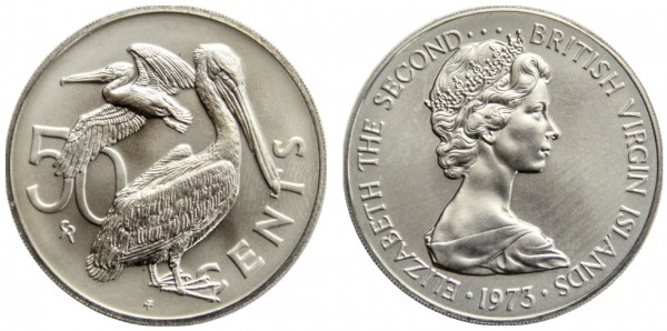 Британские Виргинские острова 50 центов 1973 год