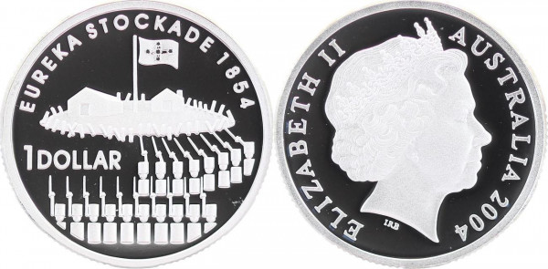 Австралия, 1 доллар 2004 год, Эврикское восстание, Серебро, ПРУФ