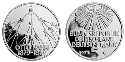 Германия, 5 марок 1979 год, Отто Ган, ПРУФ